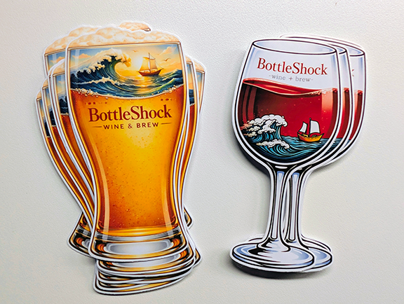 Stickers created for Bottleshock Wine + Brew