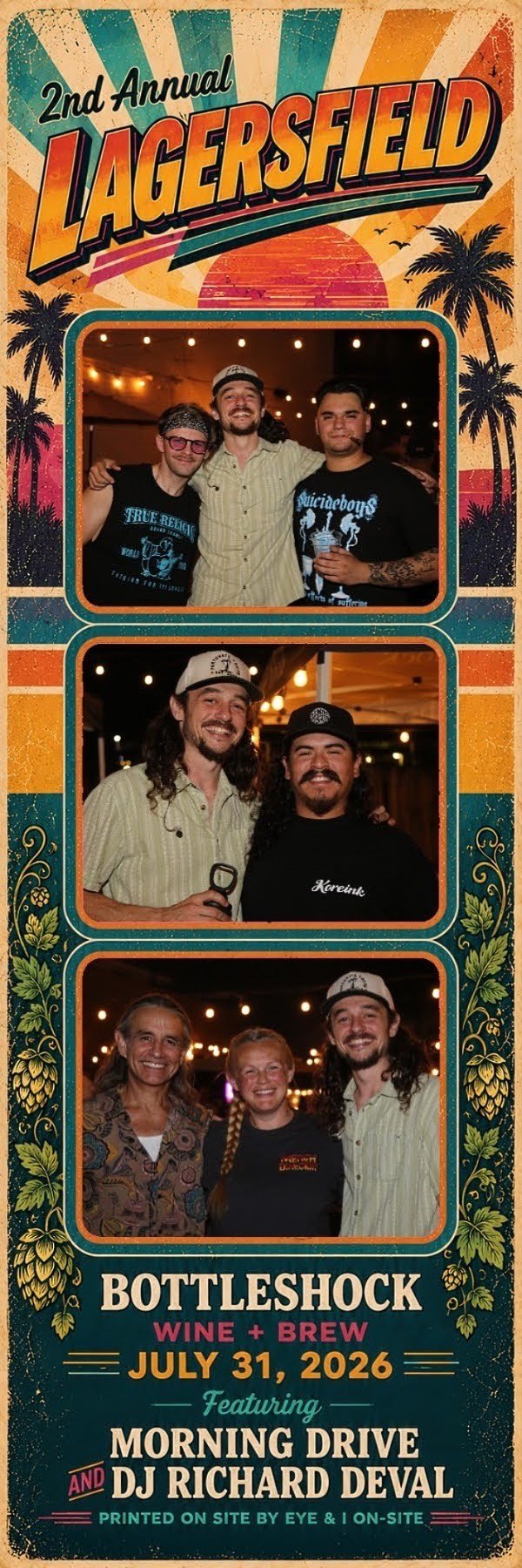 Lagersfield photo strip of a group of friends laughing together