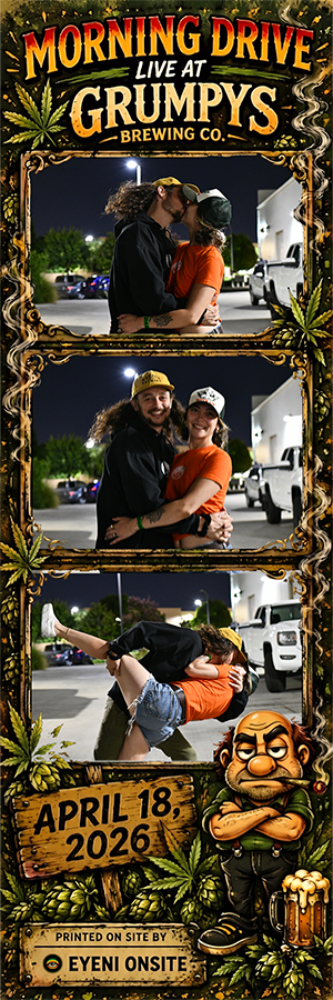 Custom photo strip printed live at Grumpy's 420